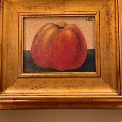 Three Piece Vintage Framed Apple Art