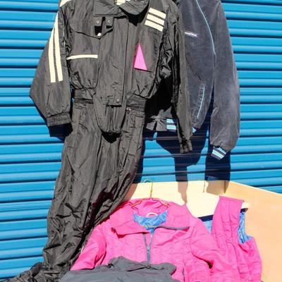 Assorted CB Sports winter clothing and Hard Corps ski suit