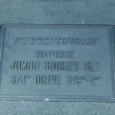 "Pittsburgh 20 piece Jumbo Socket Set 3/4"" drive 7/8""-2"""