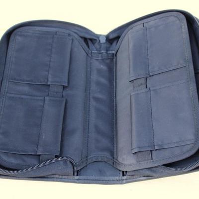 Large bundle of office supplies; binders, Eddie Bauer briefcase binder, labels, clips and markers