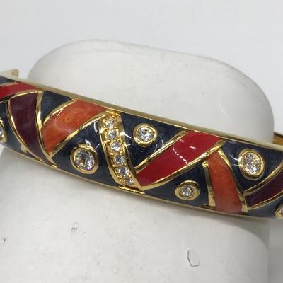 Vintage Bob Mackie Enamel Hinged Bracelet