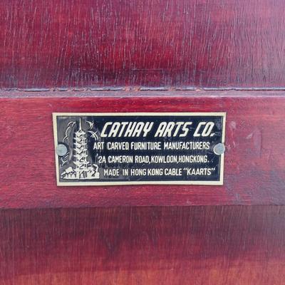 Rosewood Asian Chairs set of two by Cathay Arts Company in Hong Kong. Some wear and tear