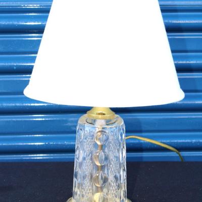 Small (15") glass base table lamp