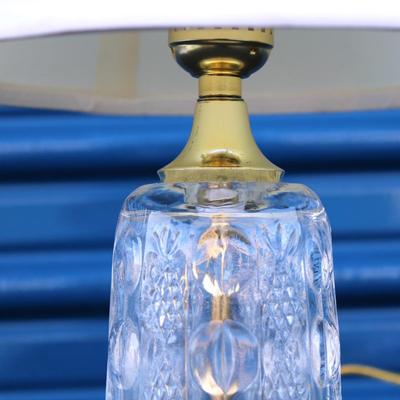 Small (15") glass base table lamp