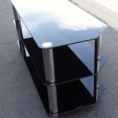 Three Shelf Tempered Glass Entertainment Center