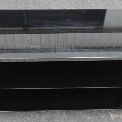 Three Shelf Tempered Glass Entertainment Center
