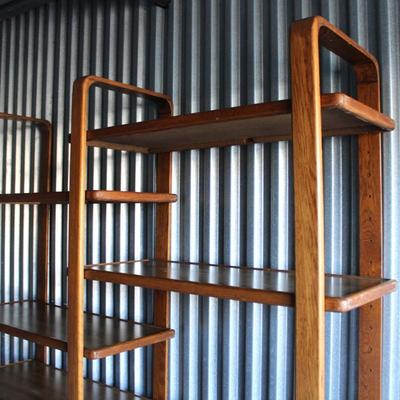 Mid Century Modern entertainment center with adjustable shelving.