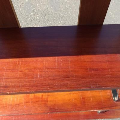 Handmade wood book shelf. General wear and tear