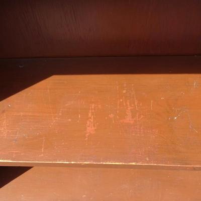 Wood book shelf. Hand painted. Long term wear and tear