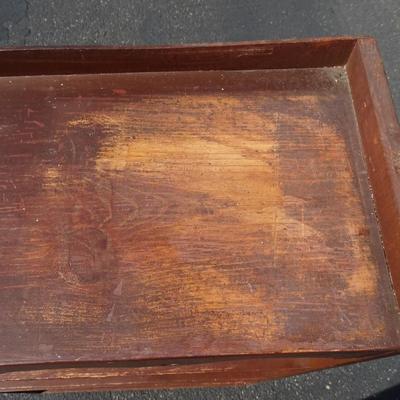 Wood book shelf. Hand painted. Long term wear and tear