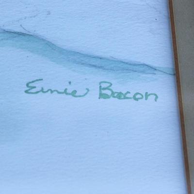 Ernie Bacon watercolor print of a pueblo.