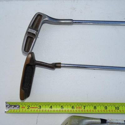 Set of Northwestern Gold Clubs plus bag. Various conditions