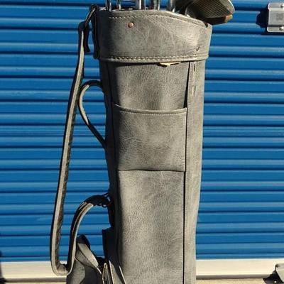 Set of Northwestern Gold Clubs plus bag. Various conditions