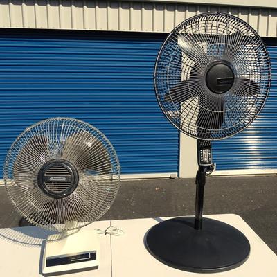 Panasonic and Lasko electric fans.