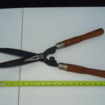 Assorted gardening tools and work gloves.