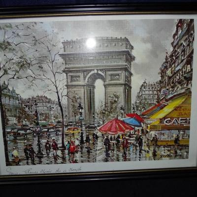 Four Parisian Landscape prints.  Various sizes.