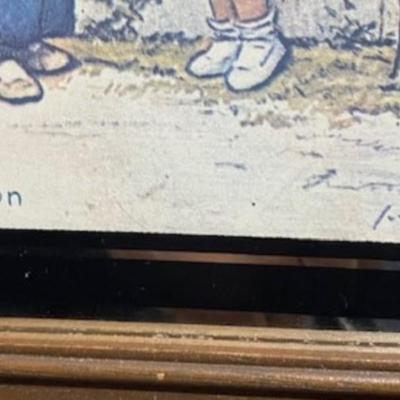 3 Vintage art pieces; Painting by Betsy Jones, 1974 Modernism; mirror and print dÃ©cor piece by Georges Redon   titled "Emotion"