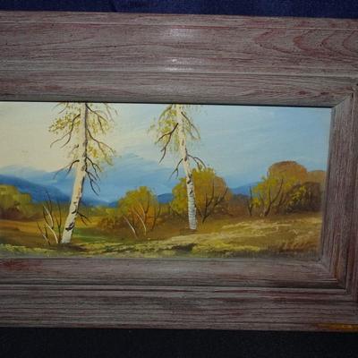 3 Vintage art pieces; Painting by Betsy Jones, 1974 Modernism; mirror and print dÃ©cor piece by Georges Redon   titled "Emotion"
