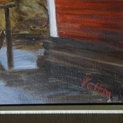 2 Vintage art pieces including a limited print on canvas "Pinkie" by Lawrence and a painting of Peggy's Cove in Nova...