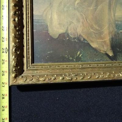 2 Vintage art pieces including a limited print on canvas "Pinkie" by Lawrence and a painting of Peggy's Cove in Nova...
