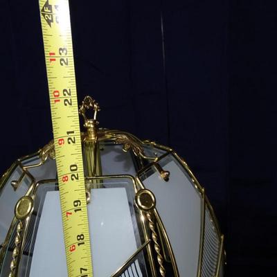 Small brass and glass desk lamp