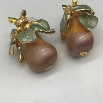 Joan Rivers Pear Rhinestone Earrings