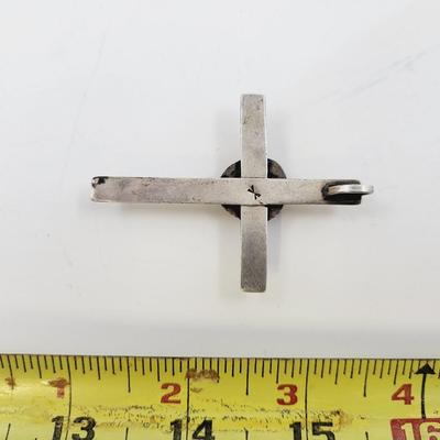 STERLING & TURQUOISE PENDANT CROSS