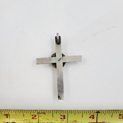 STERLING & TURQUOISE PENDANT CROSS