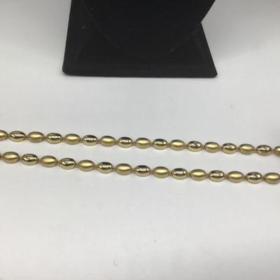 Vintage Gold Tone Metal Beaded Necklace