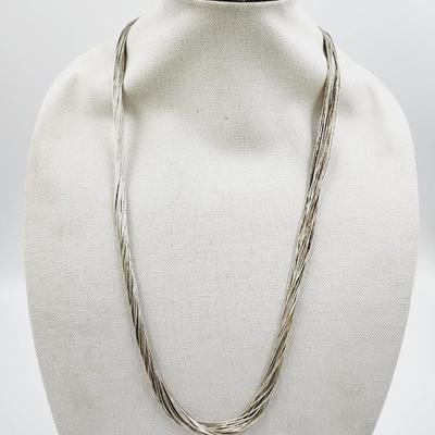 BEAUTIFUL STERLING B SM .925 BEADED LAYERED NECKLACE