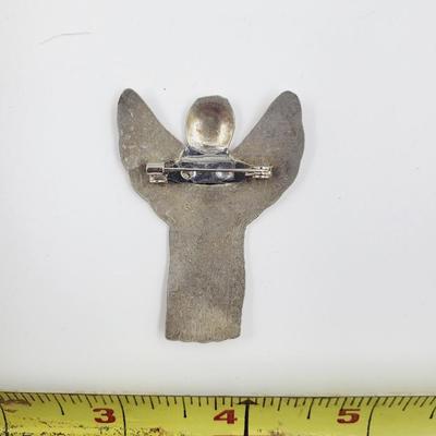 SILVER TONED HANDCRAFTED ANGEL PIN