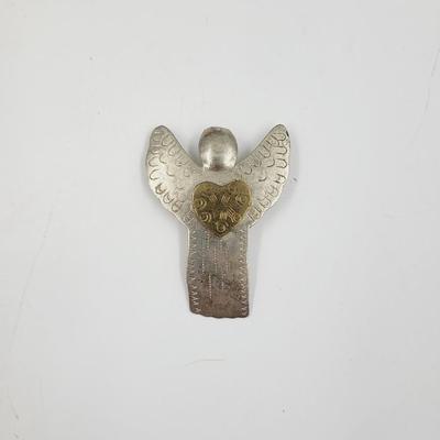 SILVER TONED HANDCRAFTED ANGEL PIN