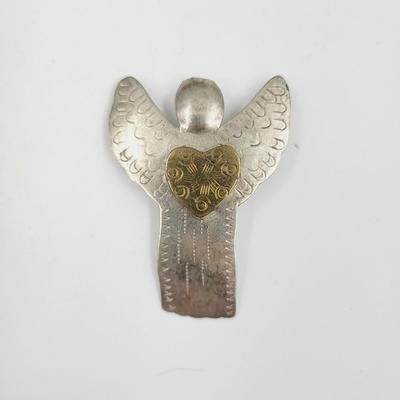 SILVER TONED HANDCRAFTED ANGEL PIN