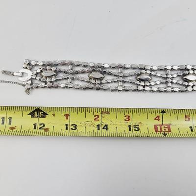 BEAUTIFUL VINTAGE WEISS FAUX RHINESTONE JEWELED CLASP BRACELET