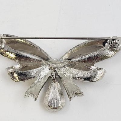 AVON 1994 SILVERTONED BOW BROOCH