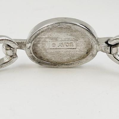AVON OVAL ABALONE BEZEL SILVER & GOLD TONED BRACELET