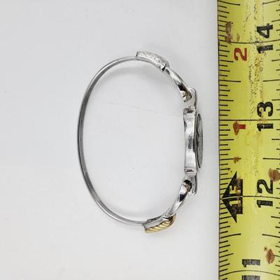 AVON OVAL ABALONE BEZEL SILVER & GOLD TONED BRACELET