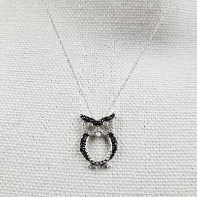 VERY CUTE SILVER TONED OWL NECKLACE