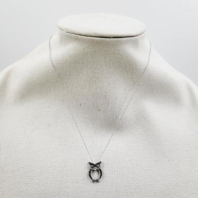 VERY CUTE SILVER TONED OWL NECKLACE