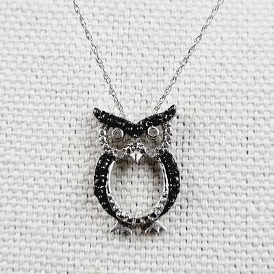 VERY CUTE SILVER TONED OWL NECKLACE