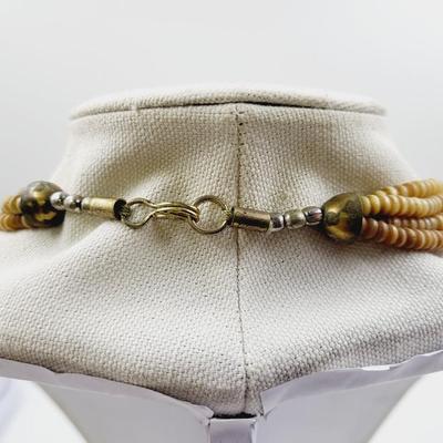 NATIVE MADE METAL & BEADDED NECKLACE