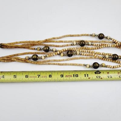 NATIVE MADE METAL & BEADDED NECKLACE