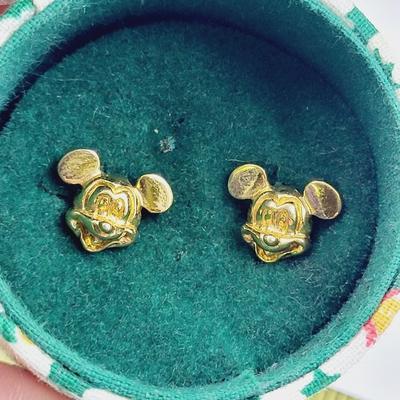 BEAUTIFUL DISNEY MICKEY MOUSE GOLD TONED EARRINGS