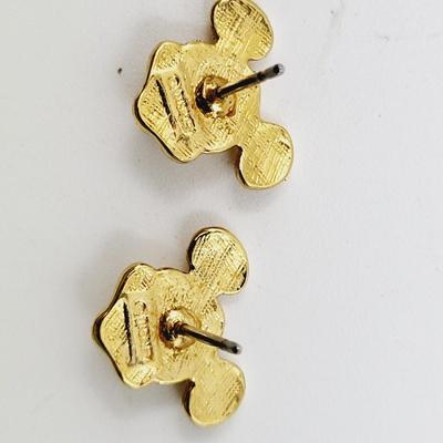 BEAUTIFUL DISNEY MICKEY MOUSE GOLD TONED EARRINGS