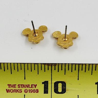 BEAUTIFUL DISNEY MICKEY MOUSE GOLD TONED EARRINGS