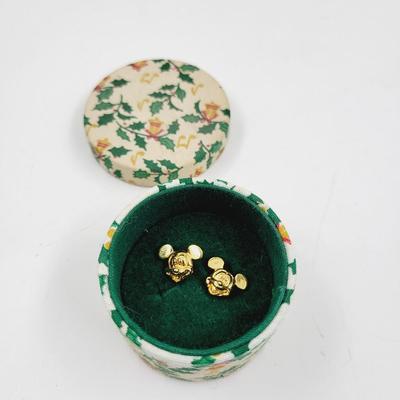 BEAUTIFUL DISNEY MICKEY MOUSE GOLD TONED EARRINGS