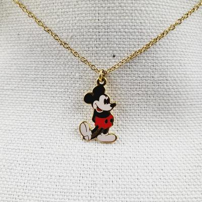 VINTAGE GOLD TONED MICKEY MOUSE NECKLACE
