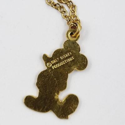 VINTAGE GOLD TONED MICKEY MOUSE NECKLACE