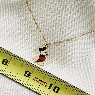 VINTAGE GOLD TONED MICKEY MOUSE NECKLACE