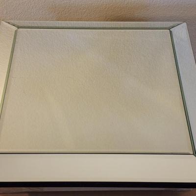 Lot of 3 Heavy Mirrored Trays with Beveled Edges - NEW, still in original boxes. 15", 12" and 10" trays
